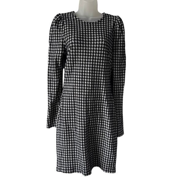 Who What Wear Dress Womens Medium Black White Houndstooth Fitted Career Business - Picture 3 of 11